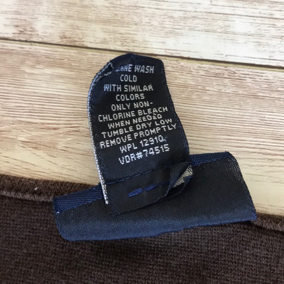 Lane Bryant Brown Faux Wrap 3/4 Sleeve Top 22/24 - Picture 4 of 5